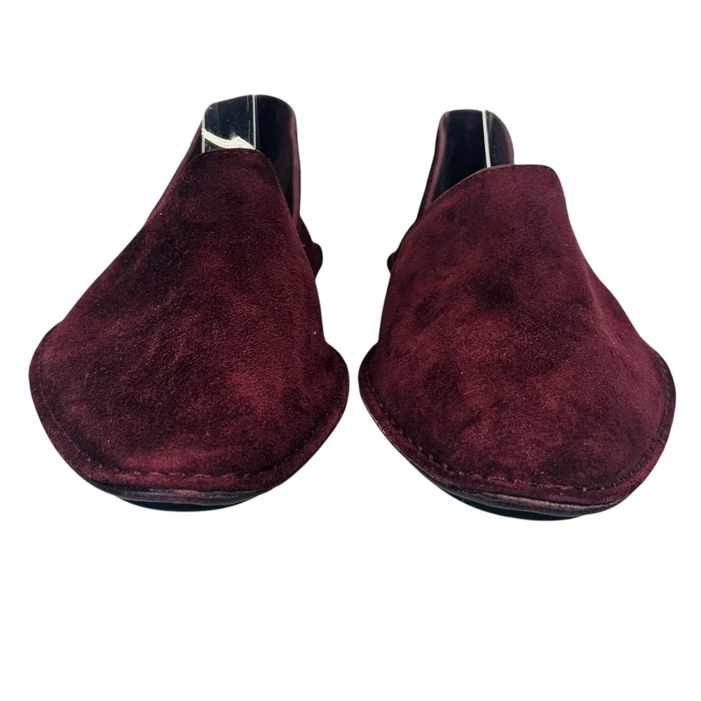 Vince Burgundy Suede D'Orsay‎ Flats Womens 5 35 Minimalist Pointed Toe Slip-On